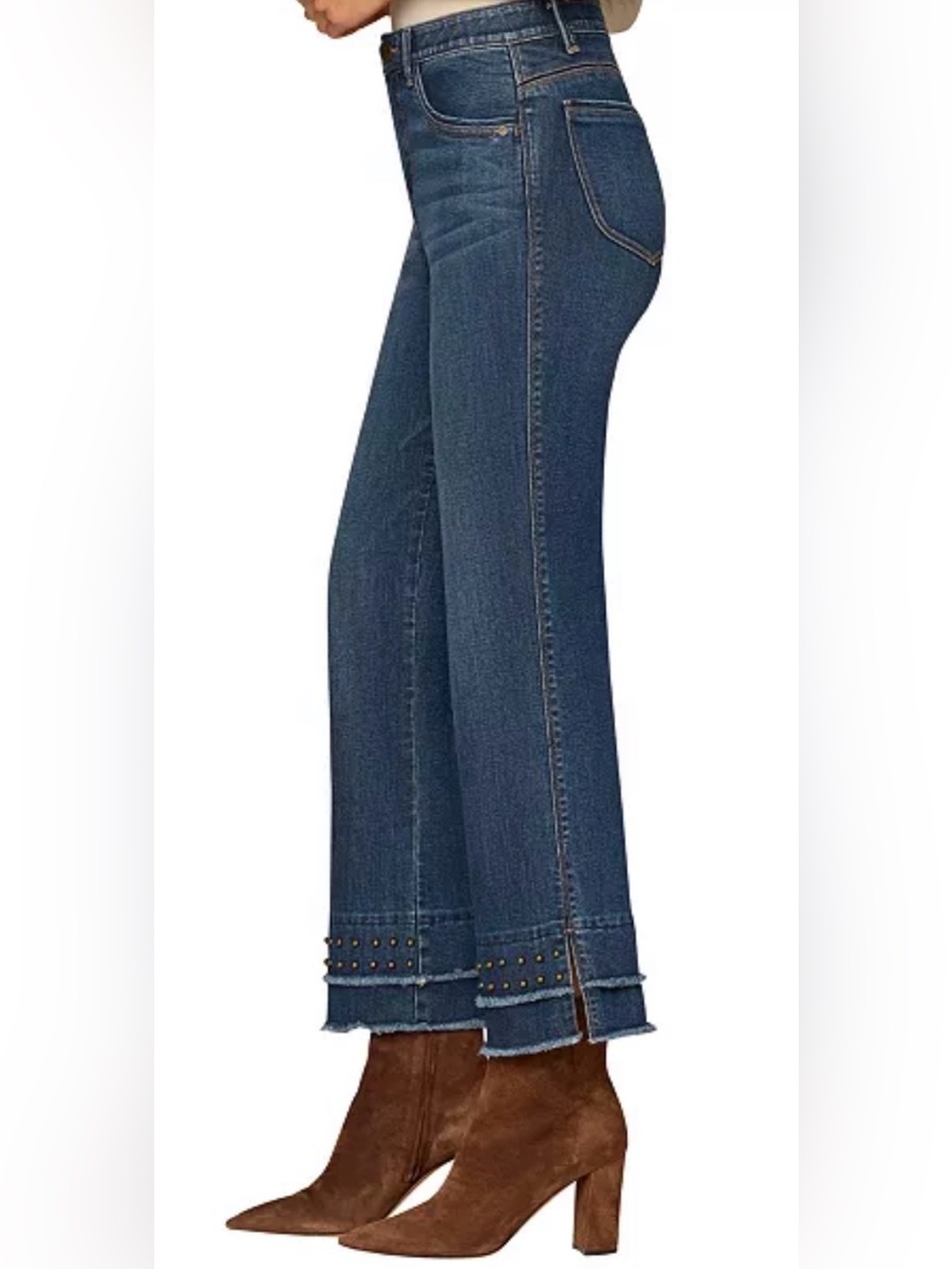 Democracy Women’s Double Layer Fray Hem Stud Jeans 2P - Picture 8 of 9